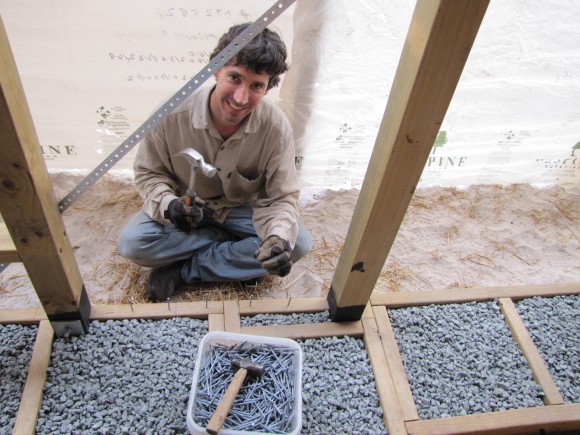 photo credit: Brett hammering nails into toe up - Strawbale House Build in Redmond Western Australia via photopin (license)